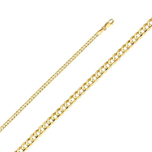 14KT Gold Cuban Chain Necklace 2.7mm 18 Inches